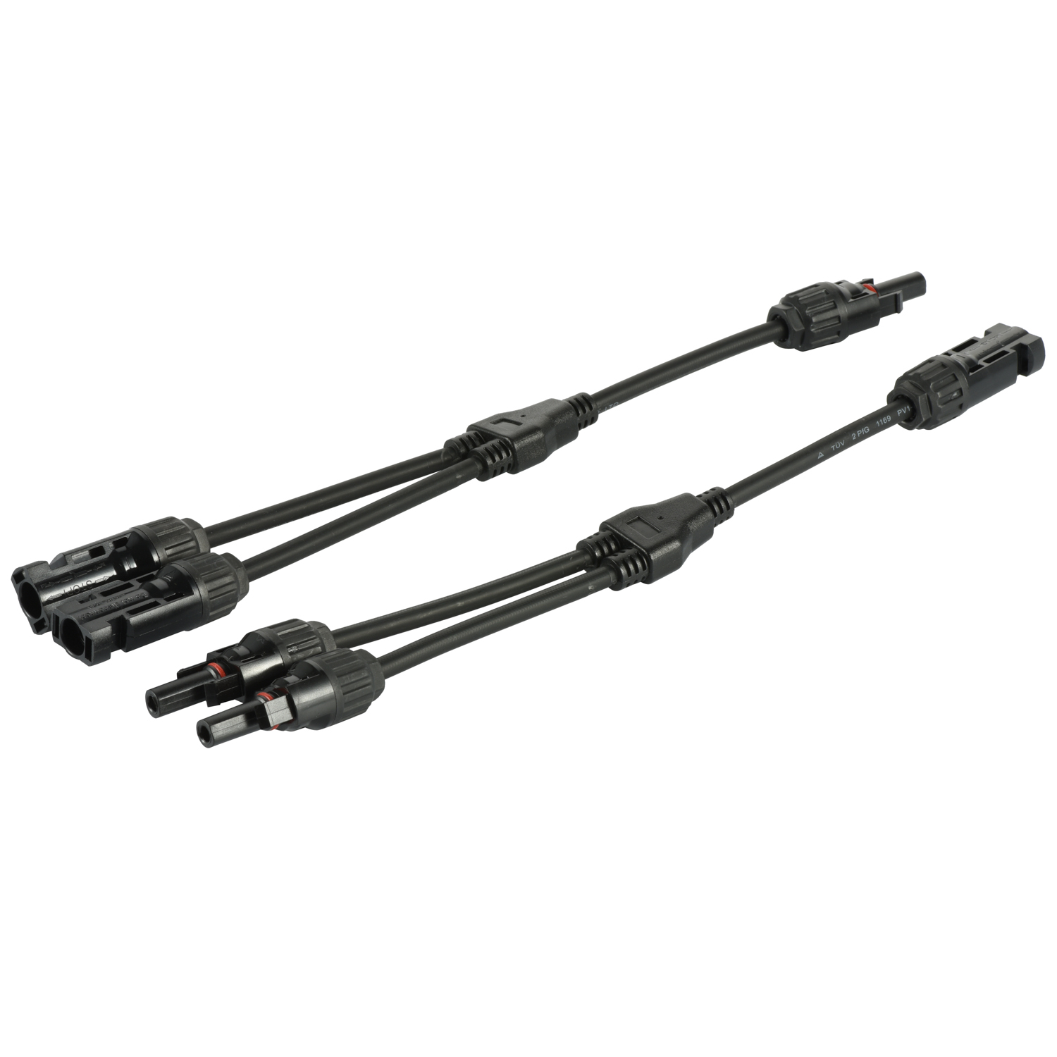 2-Way 2in1 MC4 Y Branch Splitter Connector Solar PV Lead Cable extension Wire harness TUV UL Approved