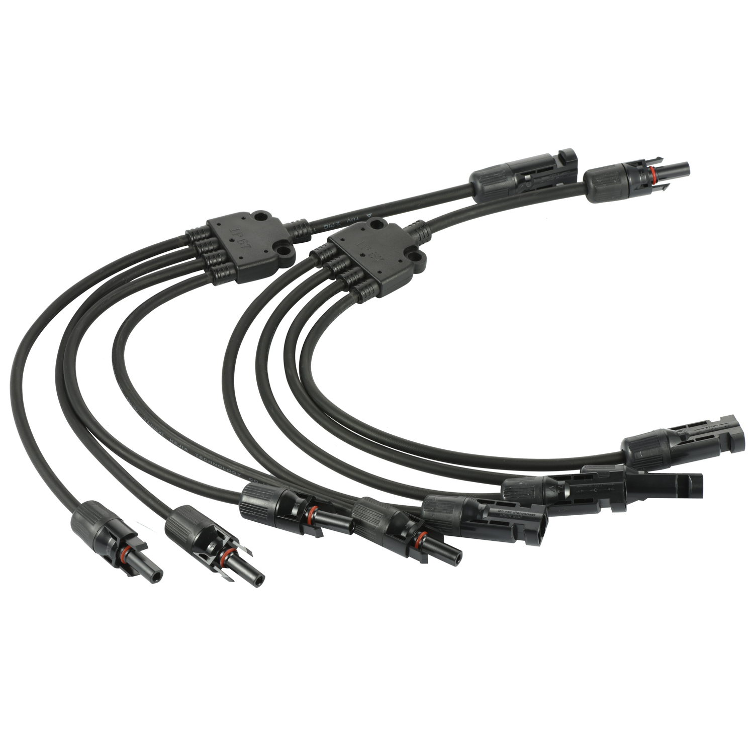 4-Way 4in1 MC4Y Coupler Splitter Connector Solar PV DC Lead Cable extension Wire harness TUV UL Approved 