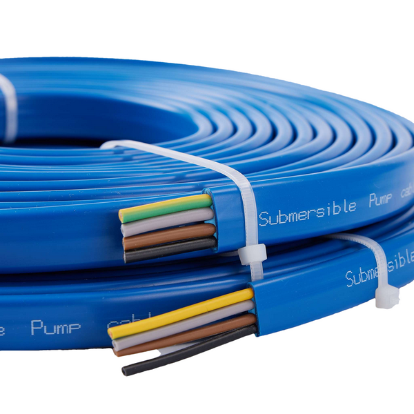 PVC Flat Submersible Pump Cable Wire IEC & VDE 3 Core & 4Core 450V/750V Kabel For Drinking Water & Industry Water
